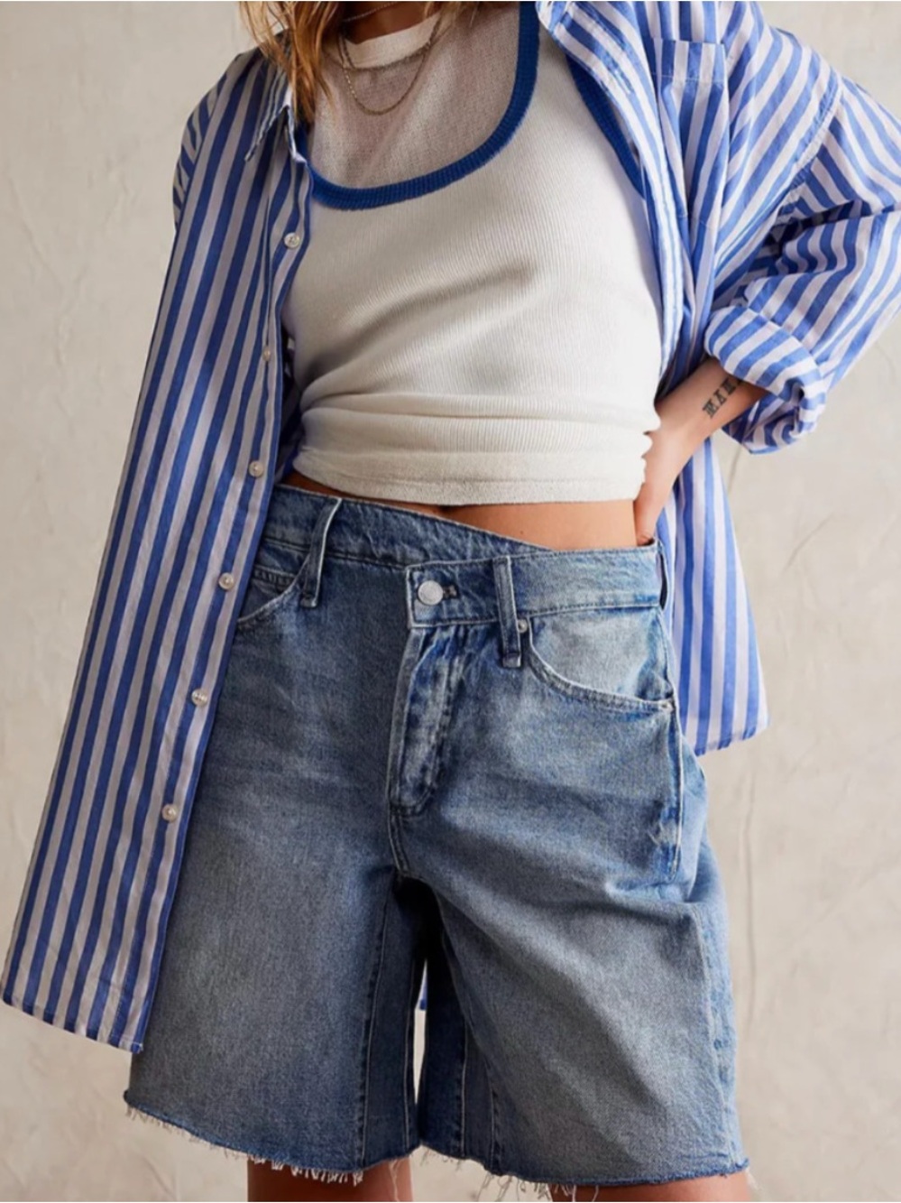 Free People We The Free Boomerang Jean Shorts Jorts 26